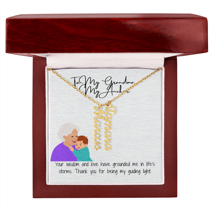 Multi-Name Vertical Necklace  "A Gift That Holds Every Special Name"