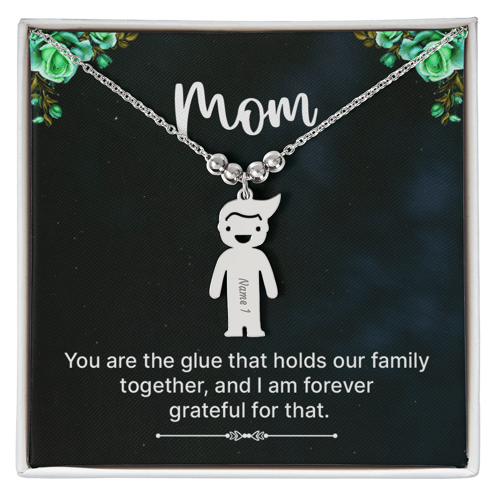 Engraved Kid Charm Necklace – Custom Name