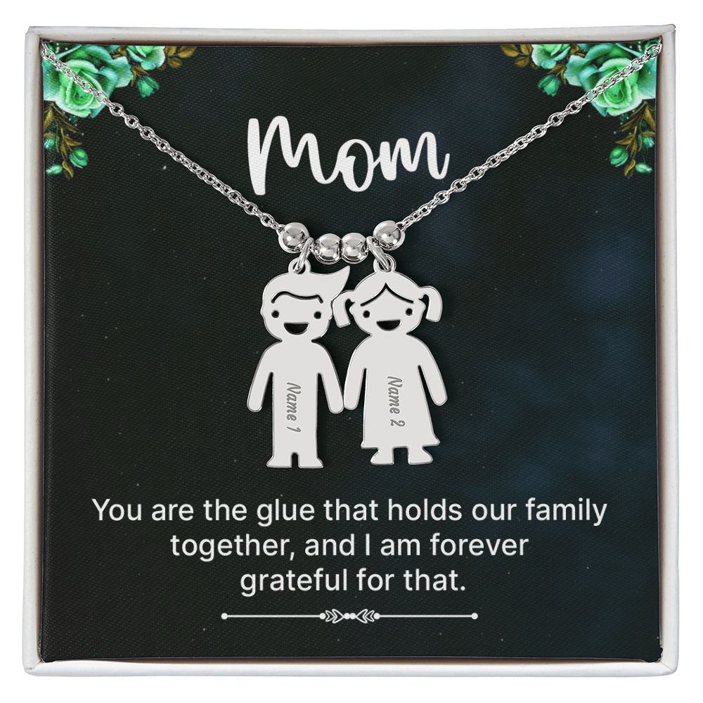 Engraved Kid Charm Necklace – Custom Name