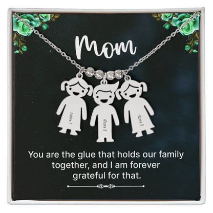 Engraved Kid Charm Necklace – Custom Name