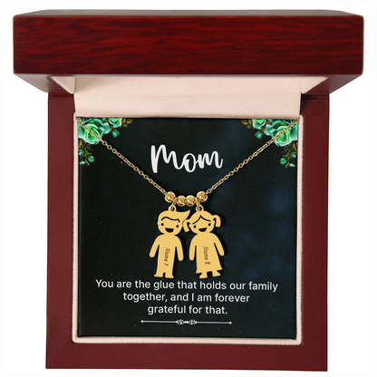 Engraved Kid Charm Necklace – Custom Name