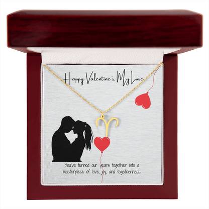"My Love, Happy Valentine's Day" Elegant Pendant & Gift Card Set