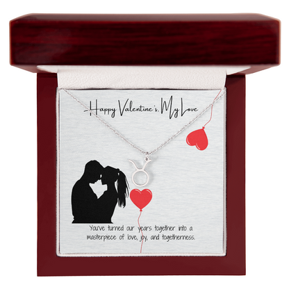 "My Love, Happy Valentine's Day" Elegant Pendant & Gift Card Set