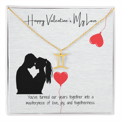 "My Love, Happy Valentine's Day" Elegant Pendant & Gift Card Set