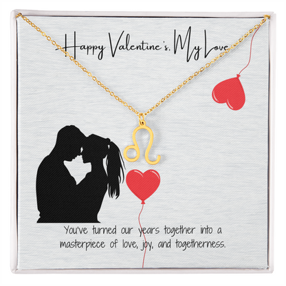 "My Love, Happy Valentine's Day" Elegant Pendant & Gift Card Set