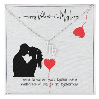 "My Love, Happy Valentine's Day" Elegant Pendant & Gift Card Set