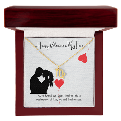"My Love, Happy Valentine's Day" Elegant Pendant & Gift Card Set