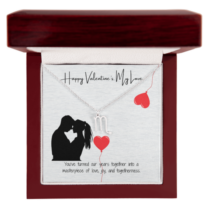 "My Love, Happy Valentine's Day" Elegant Pendant & Gift Card Set
