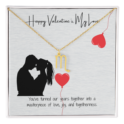 "My Love, Happy Valentine's Day" Elegant Pendant & Gift Card Set