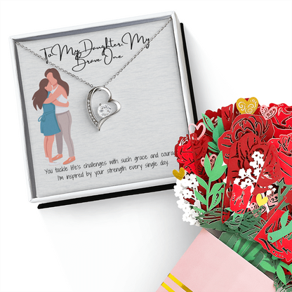 Eternal Affection  Forever Love Necklace & Sweetest Devotion Flower Bouquet