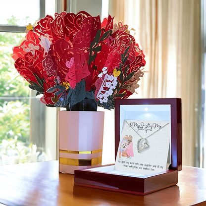 Timeless Love & Beauty  Forever Love Necklace & Sweetest Devotion Flower Bouquet