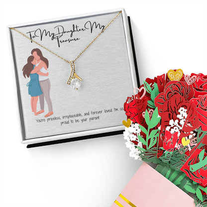 Radiant Love  Alluring Beauty Necklace & Sweetest Devotion Flower Bouquet