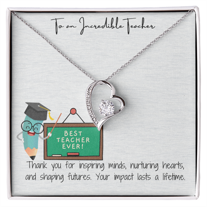 To My Teacher  Forever Love Necklace