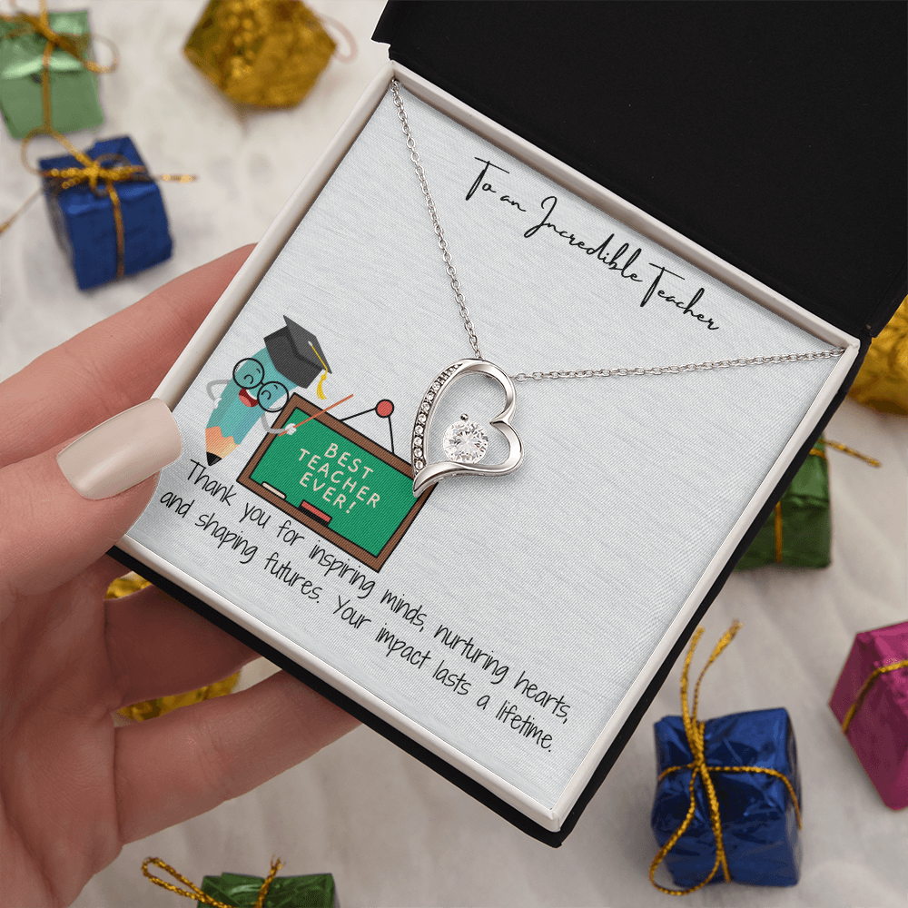 To My Teacher  Forever Love Necklace