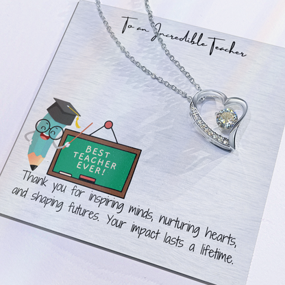 To My Teacher  Forever Love Necklace