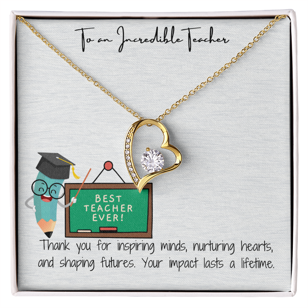 To My Teacher  Forever Love Necklace