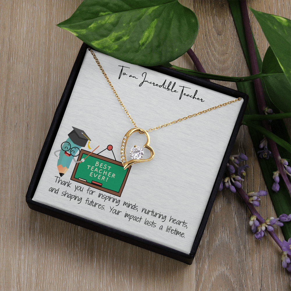 To My Teacher  Forever Love Necklace
