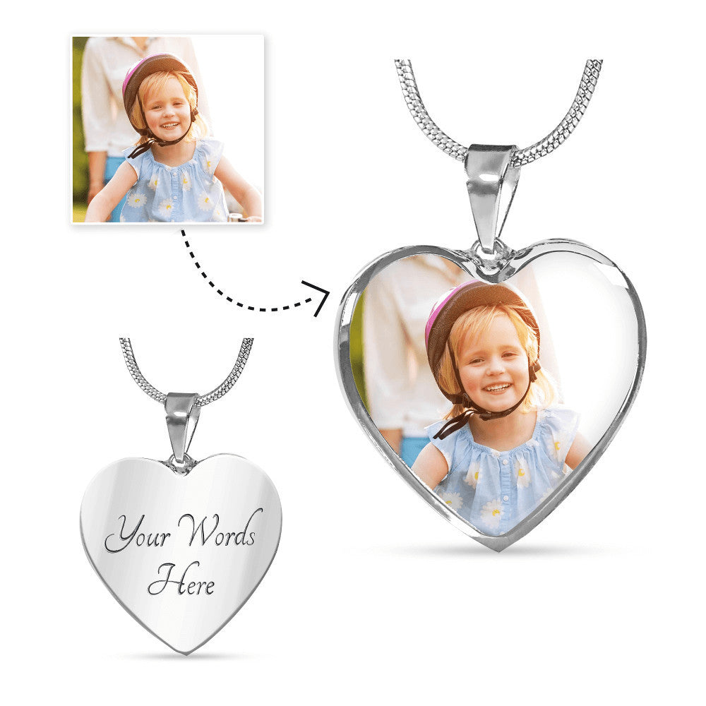 Heart Necklace with Custom Photo Upload
