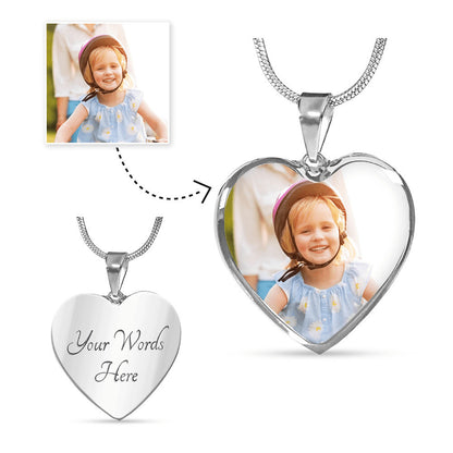 Heart Necklace with Custom Photo Upload