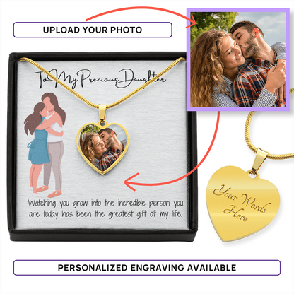 Heart Necklace with Custom Photo Upload