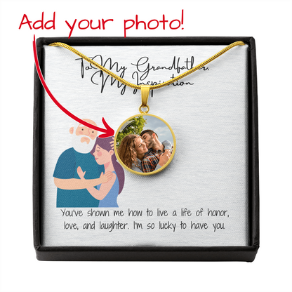 "To My Grandfather"  Personalized Circle Necklace