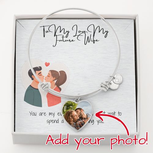 Future Wife, Fiancée Luxury Heart Bangle