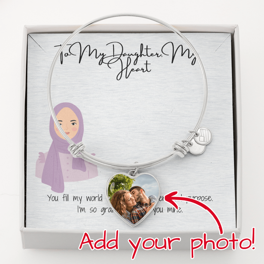 A Personalized Treasure  Luxury Heart Bangle for My Hijabi Daughter