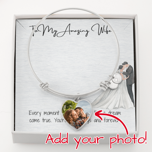 Amazing Wife Heart Bangle