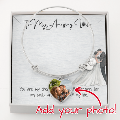 Amazing Wife Heart Bangle