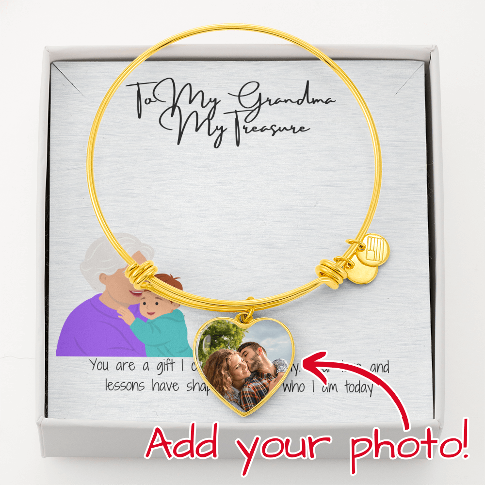 My Treasure Grandma Pic Heart Bangle