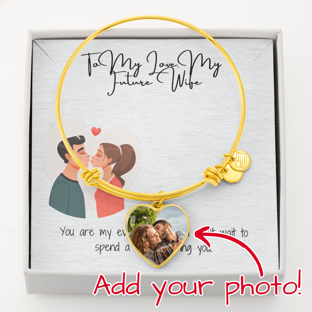 Future Wife, Fiancée Luxury Heart Bangle