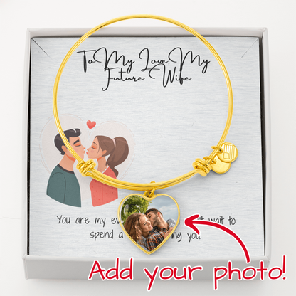 Future Wife, Fiancée Luxury Heart Bangle