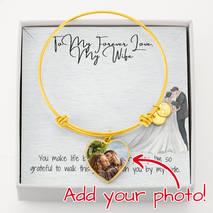 Forever Love Wife Heart Bangle