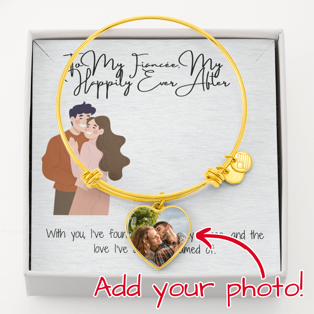 Happily Ever After Fiancée  Heart Bangle