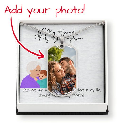 Custom Dog Tag Necklace for Grandma