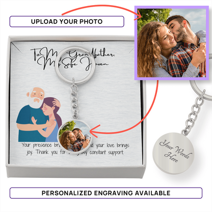 Buyer Upload Graphic Circle Keychain  "Carry Your Love Everywhere"