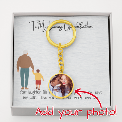 Buyer Upload Graphic Circle Keychain  "Memories That Matter: To My Grandfather"